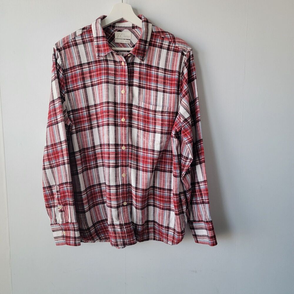 J.crew women's Classic-fit flannel shirt size 14 in vintage plaid BD534